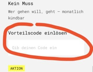 fraenk Code eingeben THOH5