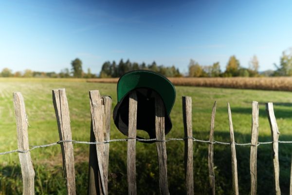 Cap von unten - grün innen im Cap-Schild