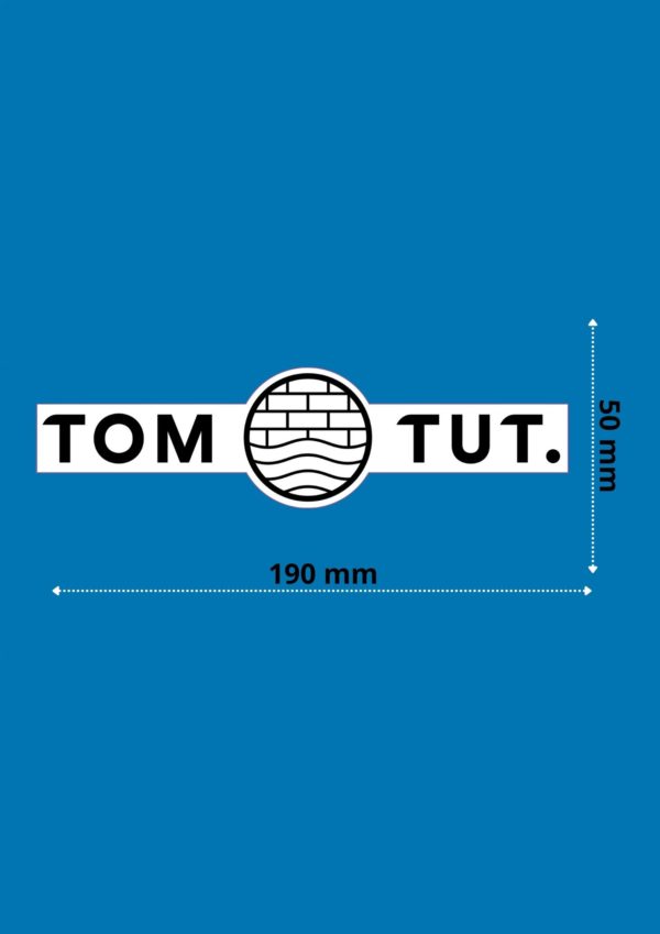 Aufkleber TomTuT mit Maßangaben