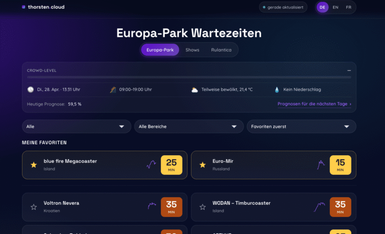 Banner ep.thorsten.cloud — werbefreie Wartezeiten für den Europa-Park
